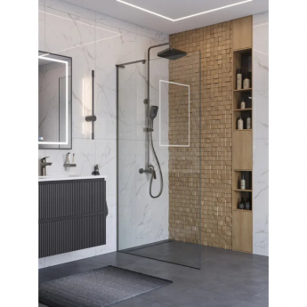 Душевая перегородка BELBAGNO UNO-L-1-TB-110-C-GM 1100x2000 мм Оружейная сталь