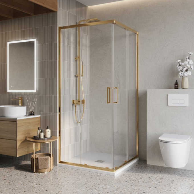 Душевой уголок BELBAGNO LUCE-A-2-100-C-ORO Душевой уголок BELBAGNO LUCE-A-2-100-C-ORO