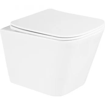 Подвесной безободковый унитаз с сиденьем микролифт BELBAGNO DUE BB3103CHR/SC