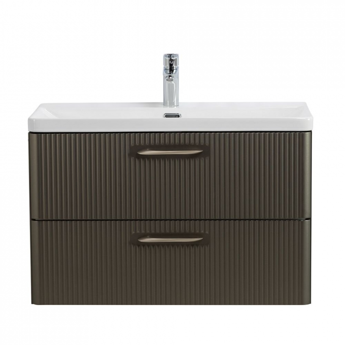 Тумба под раковину подвесная BELBAGNO 800x422x500 Оружейная сталь DUE-800-2C-SO-GM-P